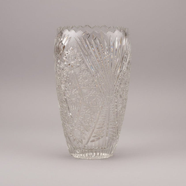 Grand Vase en Verre Pressé 32cm Style Bohème | Vase Transparent Chic