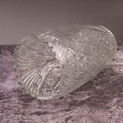 Grand Vase en Verre Pressé 32cm Style Bohème | Vase Transparent Chic