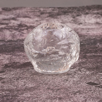 2 Bougeoirs Glaçons en Verre Moulé Épais Brut | Design Portieux / Rostrand