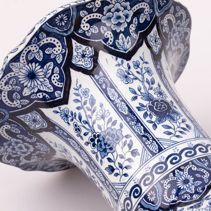 Titre : Paire de Grands Vases Trompette Delft Royal 33cm | Signés Peints Main
