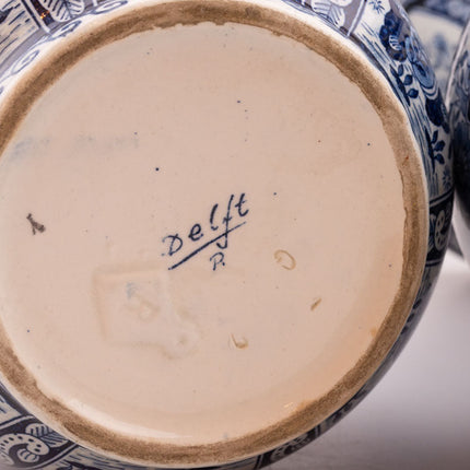 Titre : Paire de Grands Vases Trompette Delft Royal 33cm | Signés Peints Main