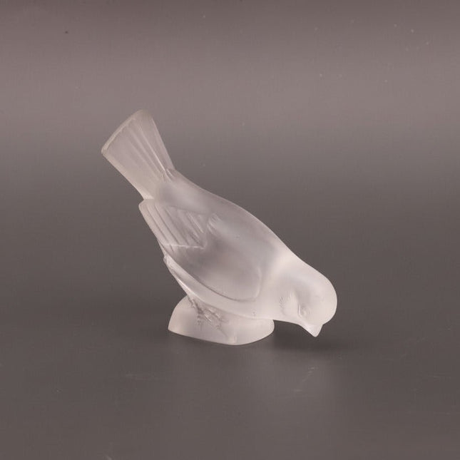 Sculpture Oiseau Lalique France Cristal Dépoli Signé