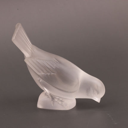Sculpture Oiseau Lalique France Cristal Dépoli Signé