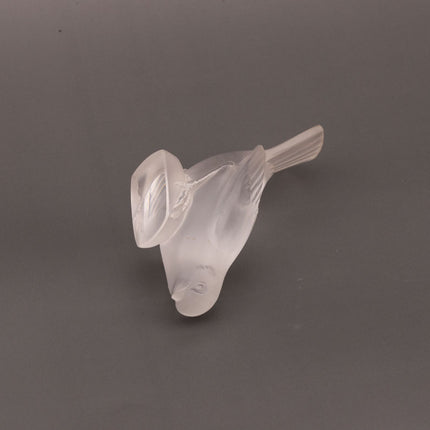 Sculpture Oiseau Lalique France Cristal Dépoli Signé