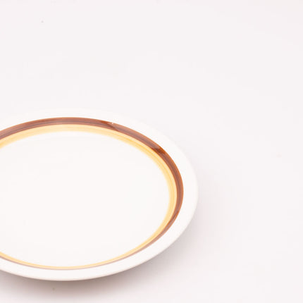 Set de 13 assiettes à dessert en porcelaine blanche Schonwald avec un pourtour rouge et jaune
