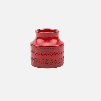 Vase en céramique de Bitossi rouge grenat par Aldo Londo série Rimini Rosso