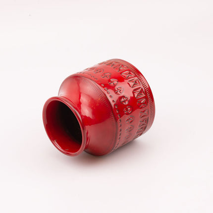Vase en céramique de Bitossi rouge grenat par Aldo Londo série Rimini Rosso