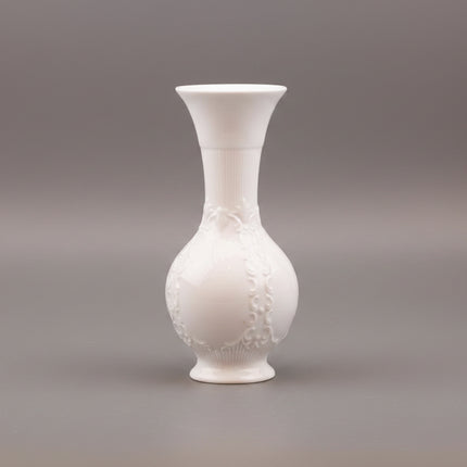Vase en porcelaine blanche vintage Royal Porzellan Royal Bavaria KPM avec motifs texturés