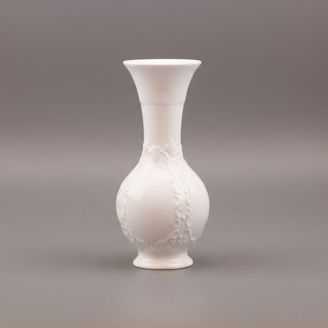 Vase en porcelaine blanche vintage Royal Porzellan Royal Bavaria KPM avec motifs texturés