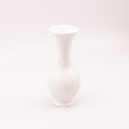 Vase en porcelaine blanche vintage Royal Porzellan Royal Bavaria KPM avec motifs texturés