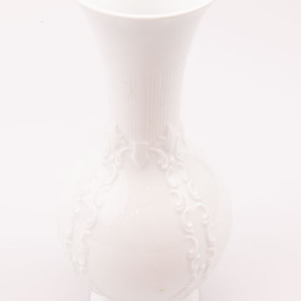 Vase en porcelaine blanche vintage Royal Porzellan Royal Bavaria KPM avec motifs texturés