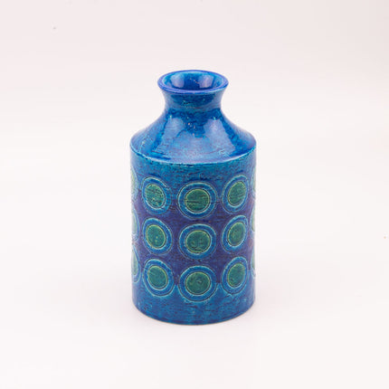 Vase Bitossi Rimini Blu céramique en dégradé de bleus et cercles bleus et verts