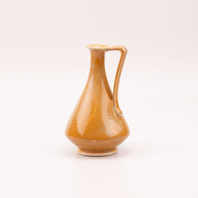 Vase soliflore en céramique beige à anse Fournier-Demars France
