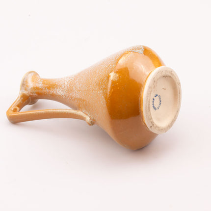 Vase soliflore en céramique beige à anse Fournier-Demars France