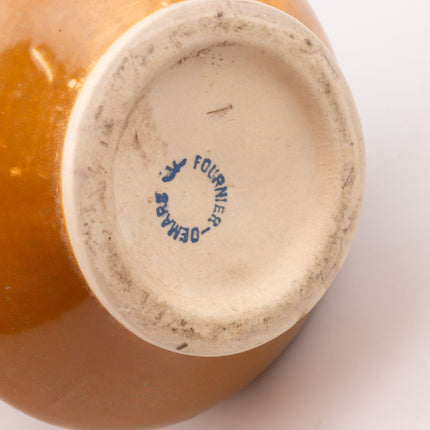 Vase soliflore en céramique beige à anse Fournier-Demars France