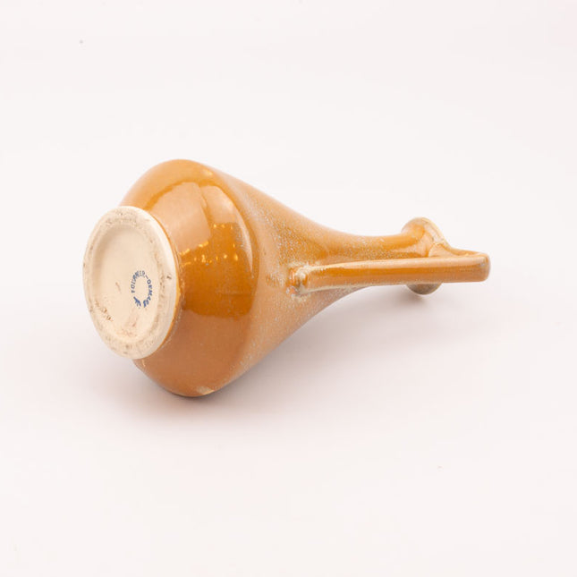 Vase soliflore en céramique beige à anse Fournier-Demars France