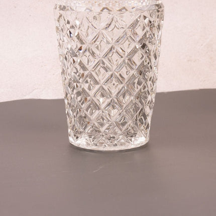 Grand vase en cristal élégant ciselé transparent style Art Déco