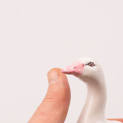 Figurine d'oie en porcelaine blanche Tito Espagne