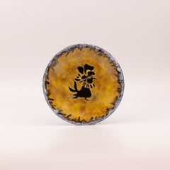 Assiette décorative exceptionnelle jaune de Jean Lurçat à motif de coq- Années 50