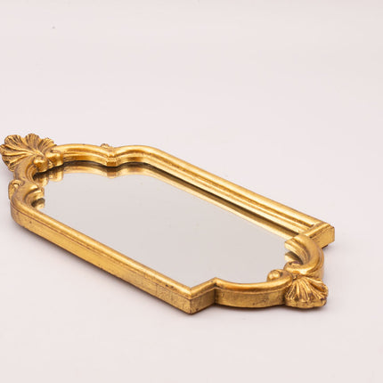 Petit miroir rétro en stuc doré accroches murales