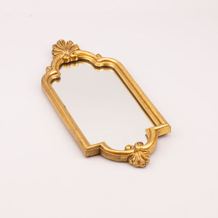 Petit miroir rétro en stuc doré accroches murales