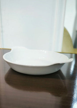 4 ronde Pillivuyt schalen met handvatten van wit porselein