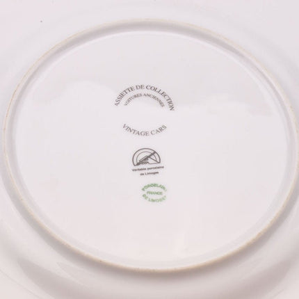 Assiette de collection vintage en porcelaine de Limoges Voiture ancienne