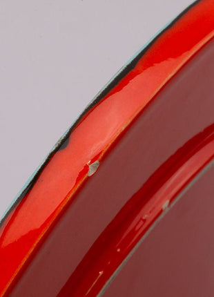 Vintage orange and bright green earthenware dish from the 1970s