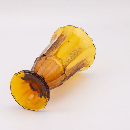 Vase ancien art déco en verre ambré