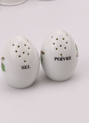 Ensemble de 4 pots à épices, sel et poivre Porcelaine de Paris blanche