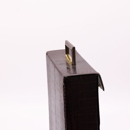 Etui à disques brun en similicuir