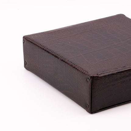 Etui à disques brun en similicuir