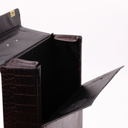 Etui à disques brun en similicuir