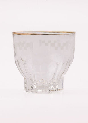 8 verres à eau anciens motif damier  