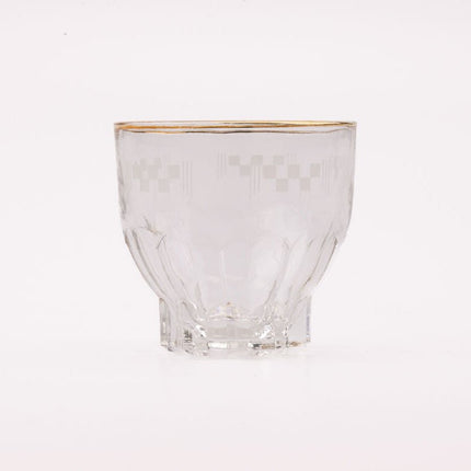 8 verres à eau anciens motif damier  