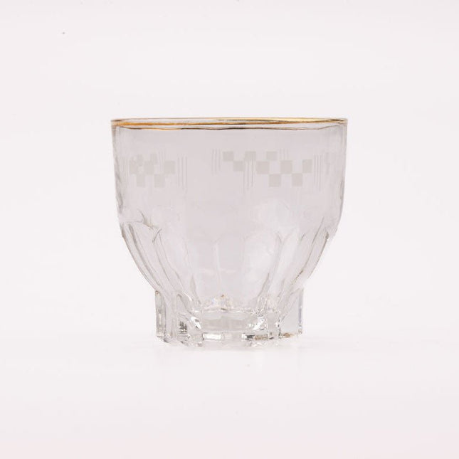 8 verres à eau anciens motif damier  