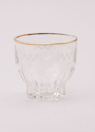 8 verres à eau anciens motif damier