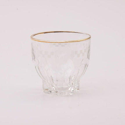 8 verres à eau anciens motif damier