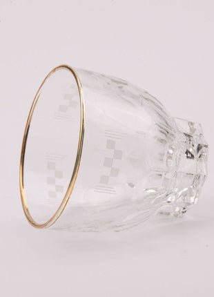 8 verres à eau anciens motif damier