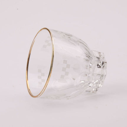 8 verres à eau anciens motif damier