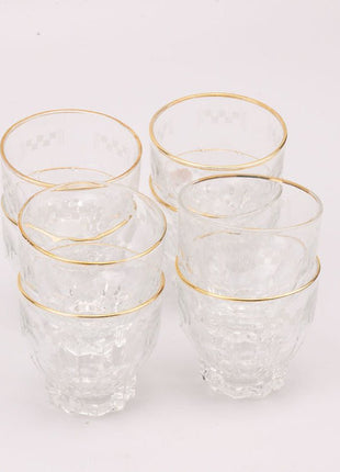 8 verres à eau anciens motif damier