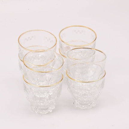 8 verres à eau anciens motif damier