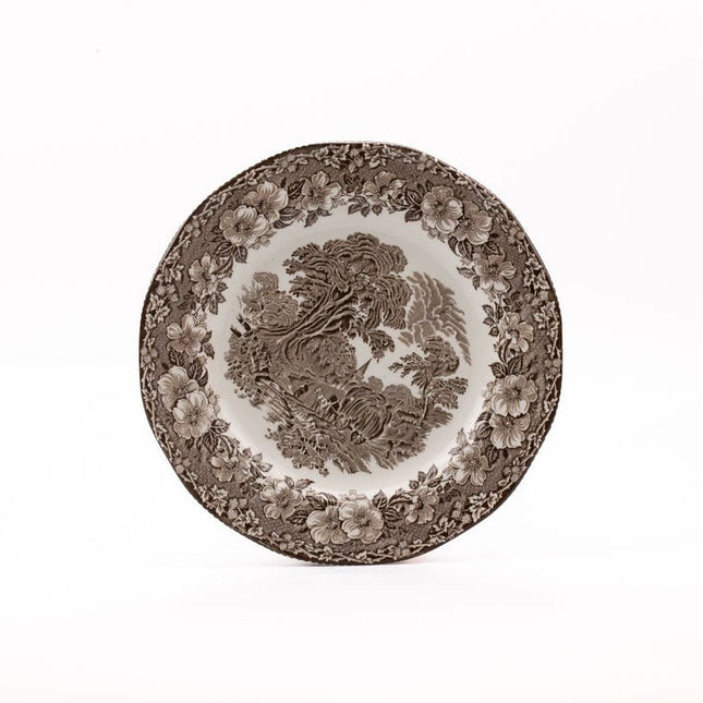 4 très grandes assiettes/plats anglais Woodland Enoch Wedgwood blanc