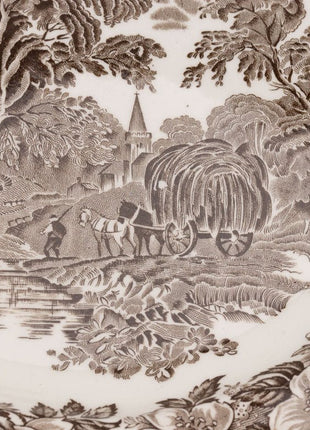 4 très grandes assiettes/plats anglais Woodland Enoch Wedgwood