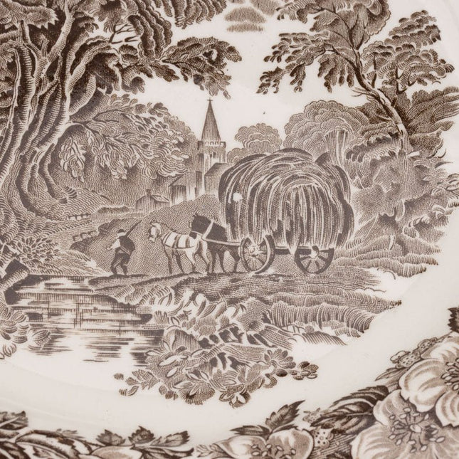 4 très grandes assiettes/plats anglais Woodland Enoch Wedgwood