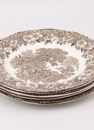 4 zeer grote Engelse borden/schalen Woodland Enoch Wedgwood