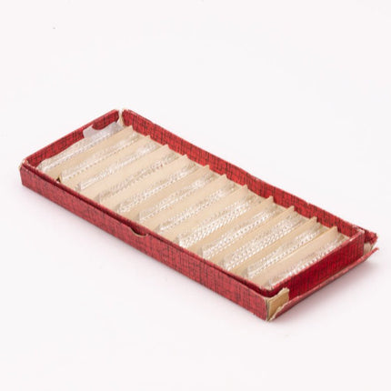 Set de 12 porte-couteaux vintage en cristal dans leur boîte