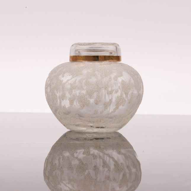 Pot avec couvercle Carlo Buffetti en verre  blanc