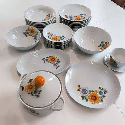 Service complet vintage en porcelaine 8 personnes assiettes plats soupière saucière Mitterteich