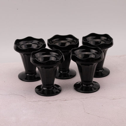 5 coupes à dessert en verre noir Luminarc